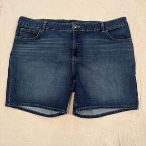 Riders by Lee Bermuda Women's shorts  26W Dark Wash Blue Denim Jean Shorts